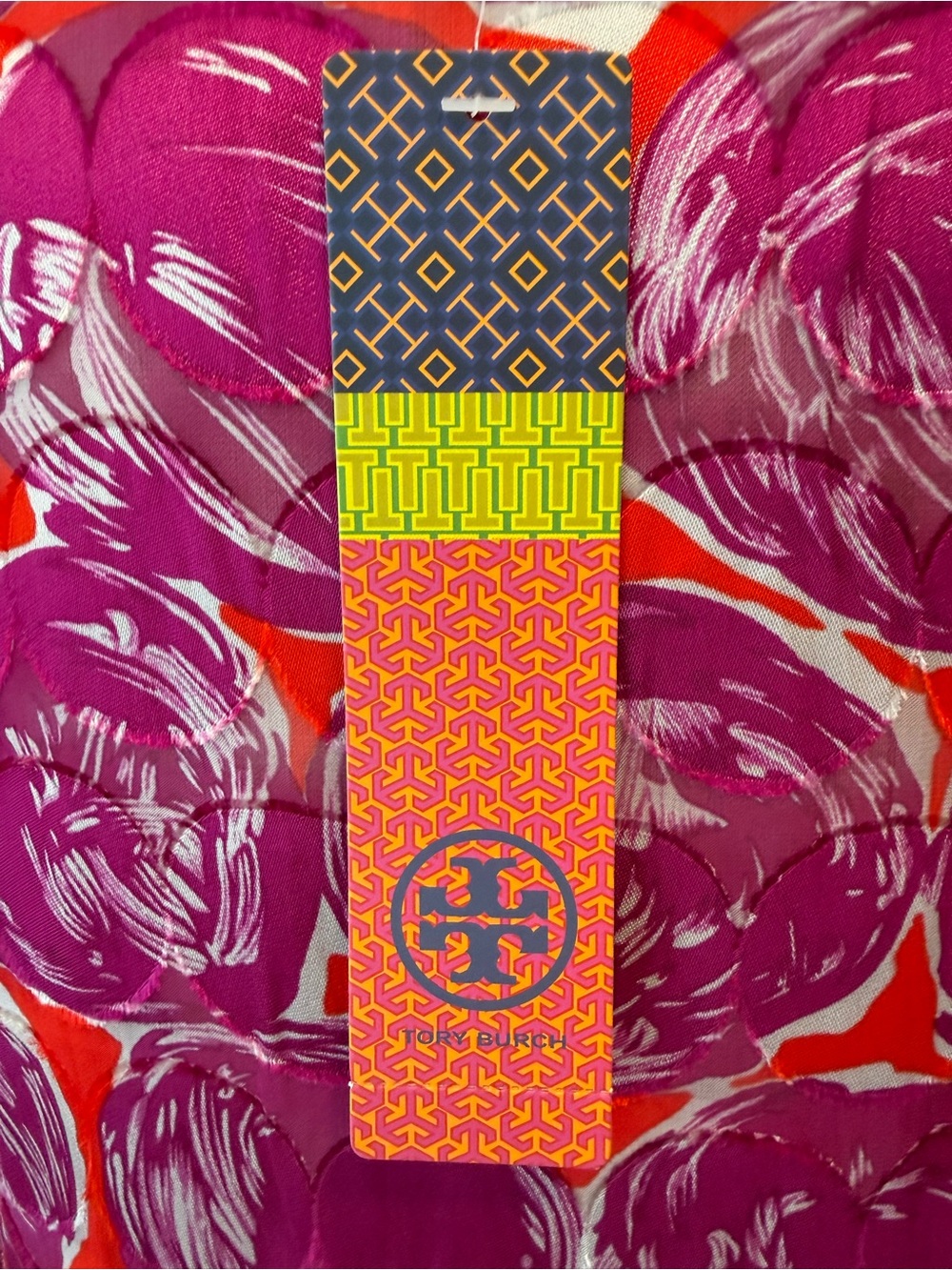 Tory Burch Gwenna Wild Orchid Silk Tunic Top Size 12 - Picture 13 of 16